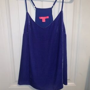 Blue, velvet tank top